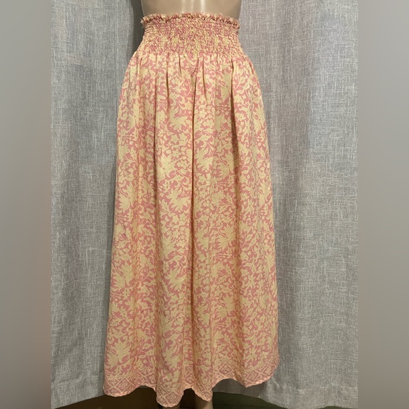 New”NATALIE MARTIN Bella silk skirt floral-SMALL- in cream & light pink - Picture 4 of 6